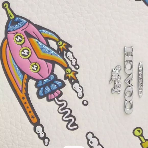 Coach Cosmic Coach Zip Card Case With Rocket Print nwt in packaging - Picture 3 of 5